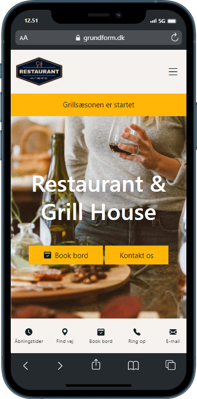 Hjemmeside til restaurant